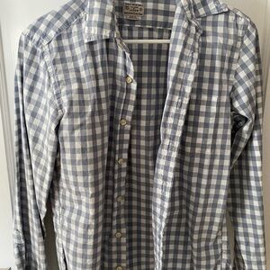 J. Crew Men's Gray Plaid Button Down Shirt